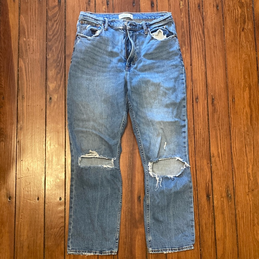 Abercrombie & Fitch ankle straight ultra high rise jeans